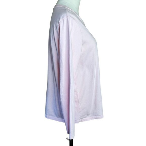 Levis Womens Size Large Graphic Tee T Shirt Pink Long Sleeve Crewneck Pullover - Picture 3 of 10